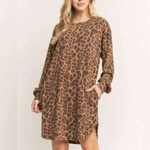 New Heimish Animal Print Ribbed Dress